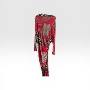 Chic One Betta Novais Designs Red Patterned Dress weightless elegant